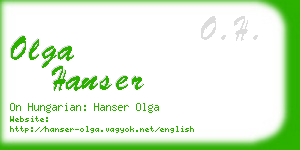 olga hanser business card